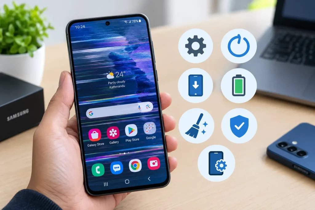 Samsung phone screen flickering
